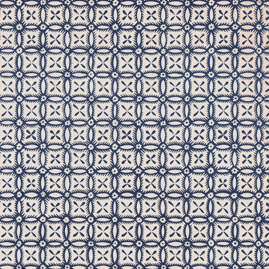 Blue Geometric Flower Wheel Print Italian Paper ~ Carta Varese Italy